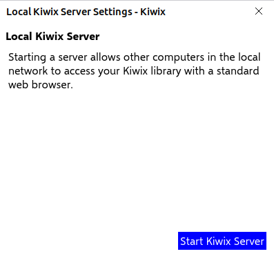 Kiwix start server