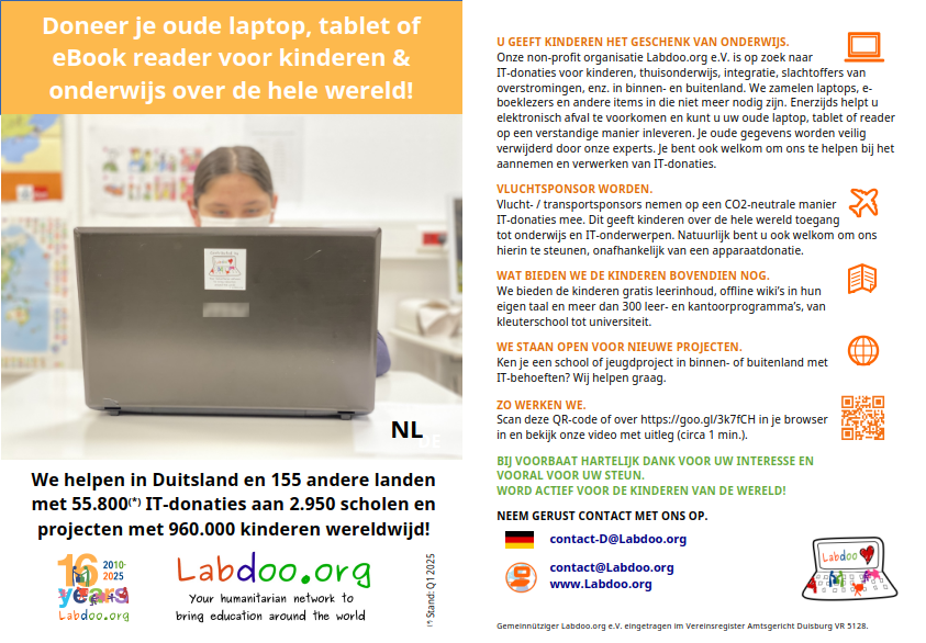 Flyer in Niederländisch