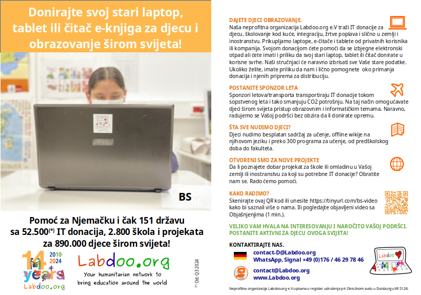 Flyer in Bosnisch